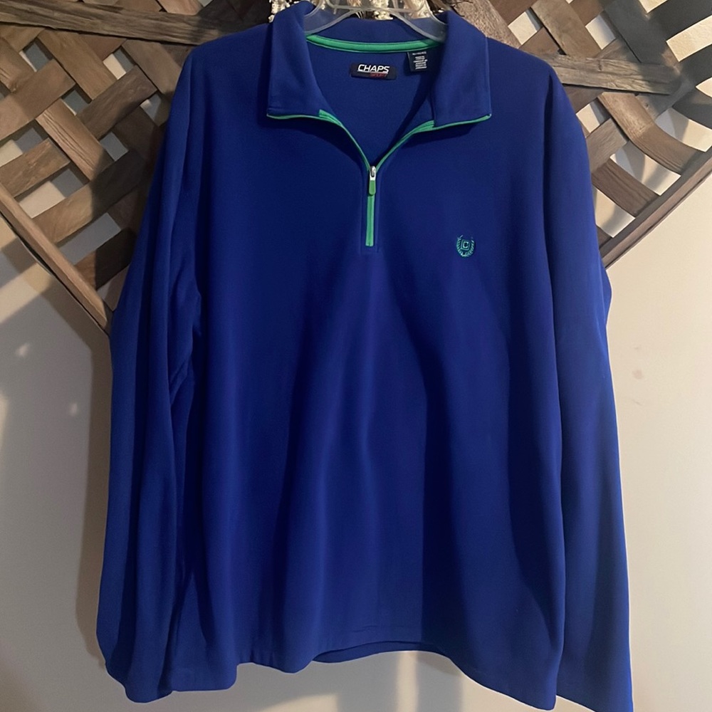 Chaps Sports Blue & Green Pullover Fleece Size x-large